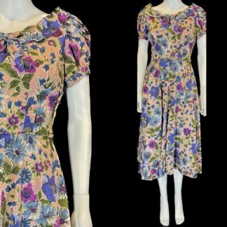 Outstanding 1940's floral teadress