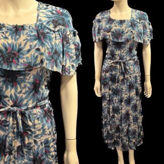 Stunning 1940's floral day dress by Rosecroft