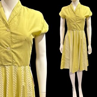 Super cute 1940's chartreuse day dress