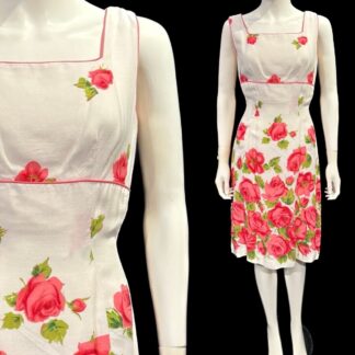 Stunning 1950's borderprint wiggle dress