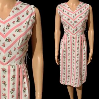 Pretty textured cotton rose print  day dress