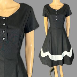 Fab 1950's monochrome volup party dress by Peggy Page