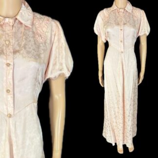 Stunning 1930's super soft satin house dress