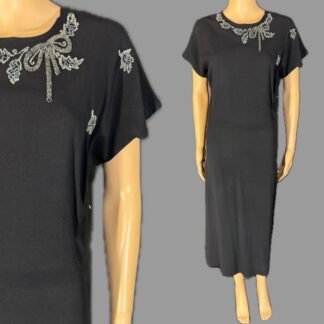 Elegant 1930's crepe cocktail dress