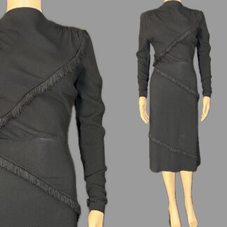 Stunning 1940's black crepe cocktail dress