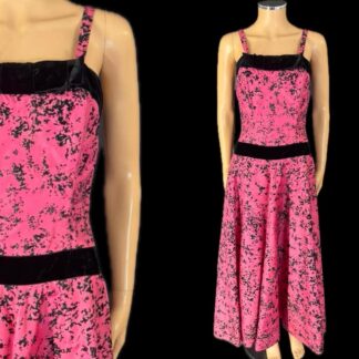Lovely 1940's flocked evening dress by Norman Young
