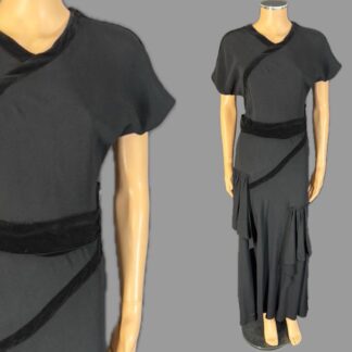 Beautiful 1940's dinner plate evening dress, with utility label