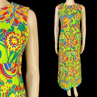 Lovely 1960's floral mod maxi dress