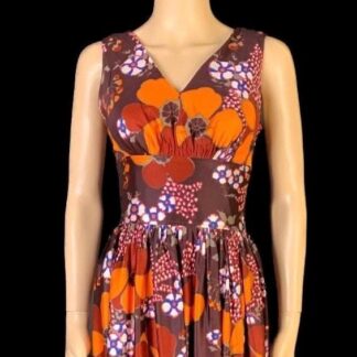 1970's Grecian Style Floral Maxi Dress
