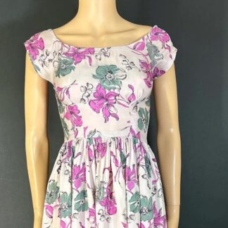 Vintage 1940's Rayon Floral Dress
