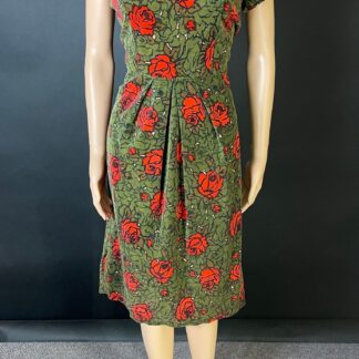 Really sweet 1950s rose print dress