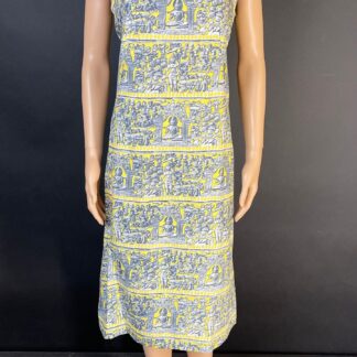 Wonderful late 1950s volup novelty print dress
