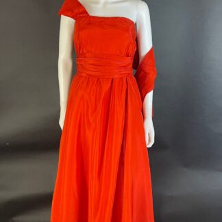 Stunning heavy taffeta orange prom dress